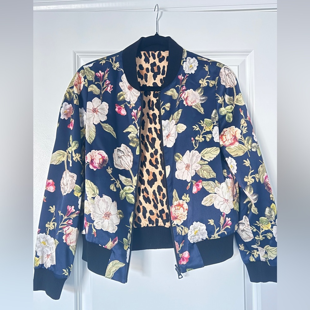 REVERSIBLE Alice + Olivia Silk bomber